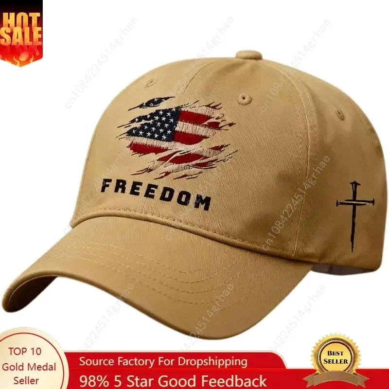 

Freedom U.S. Flag Baseball Cap,Adjustable Retro Printed Hat, Patriotic American Flag Design, Unisex Vintage Style Cap