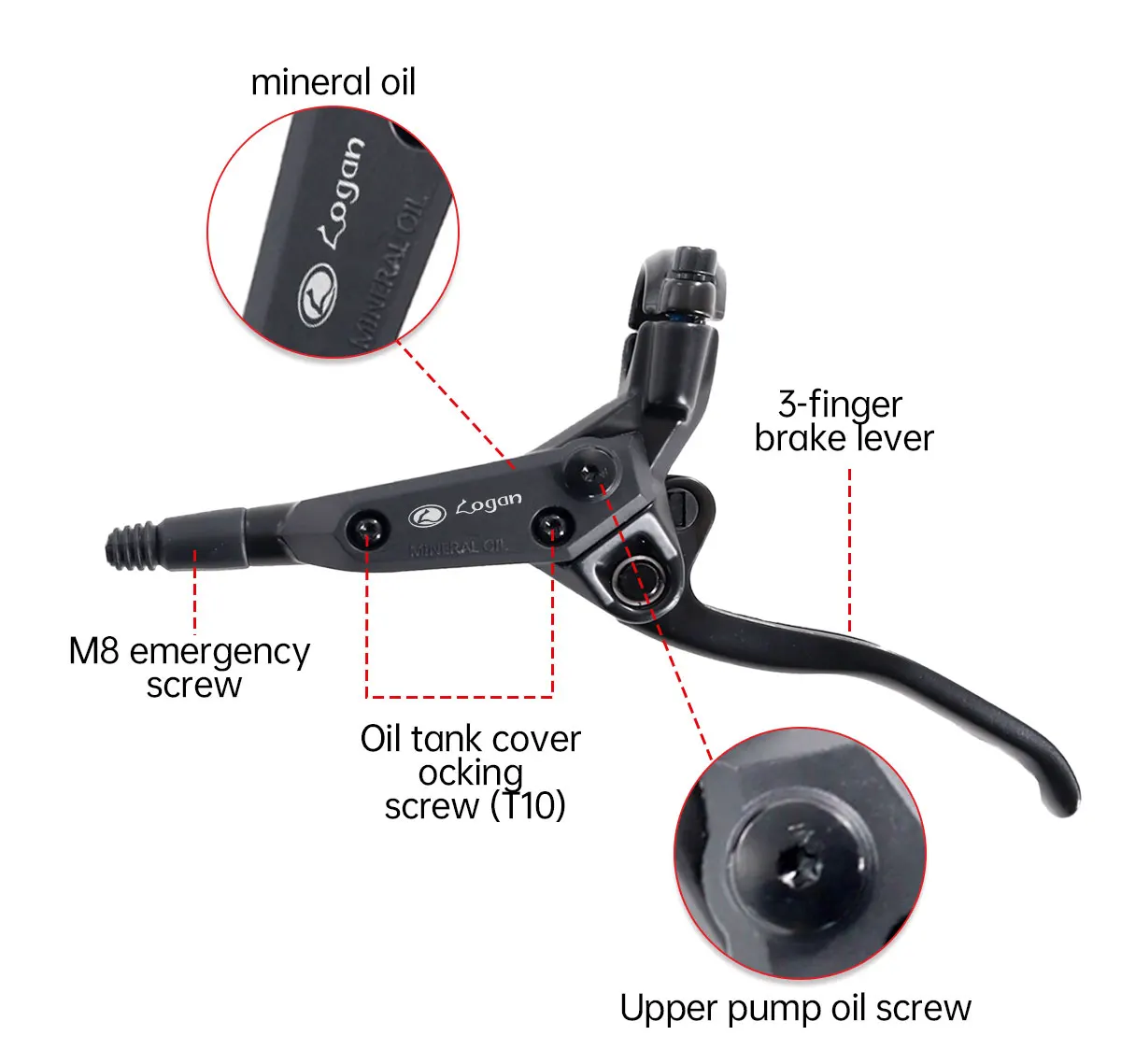 TESNO M500 2-Piston MTB Hydraulic Disc Brake Set Aluminum Alloy Front And Rear Bicycle Brakes with Silicone Protective Covers