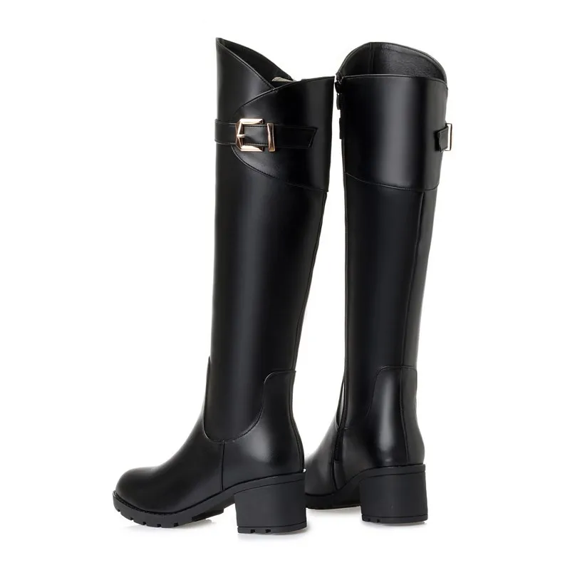 AIYUQI Women High Boots Genuine Leather 2024 New High-heel Fashion Women Riding Boots Large Size Round Toe Knight Boots Women