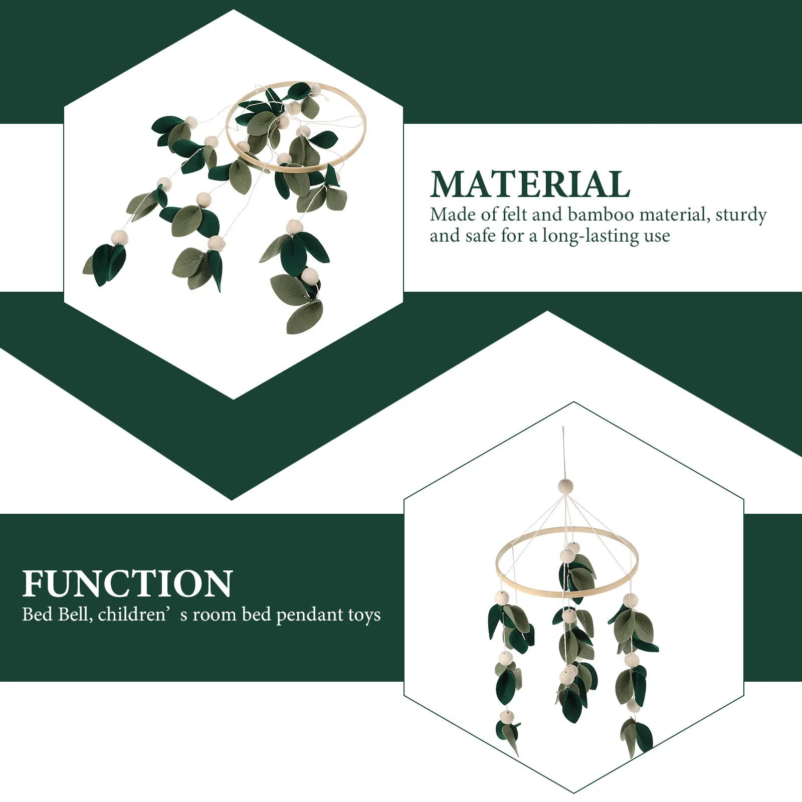 Meuble de berceau pour bébé, matériau en feutre de bambou, robuste, sûr, développement visuel, cadeau pour nouveau-nés, jouets de berceau mobiles suspendus