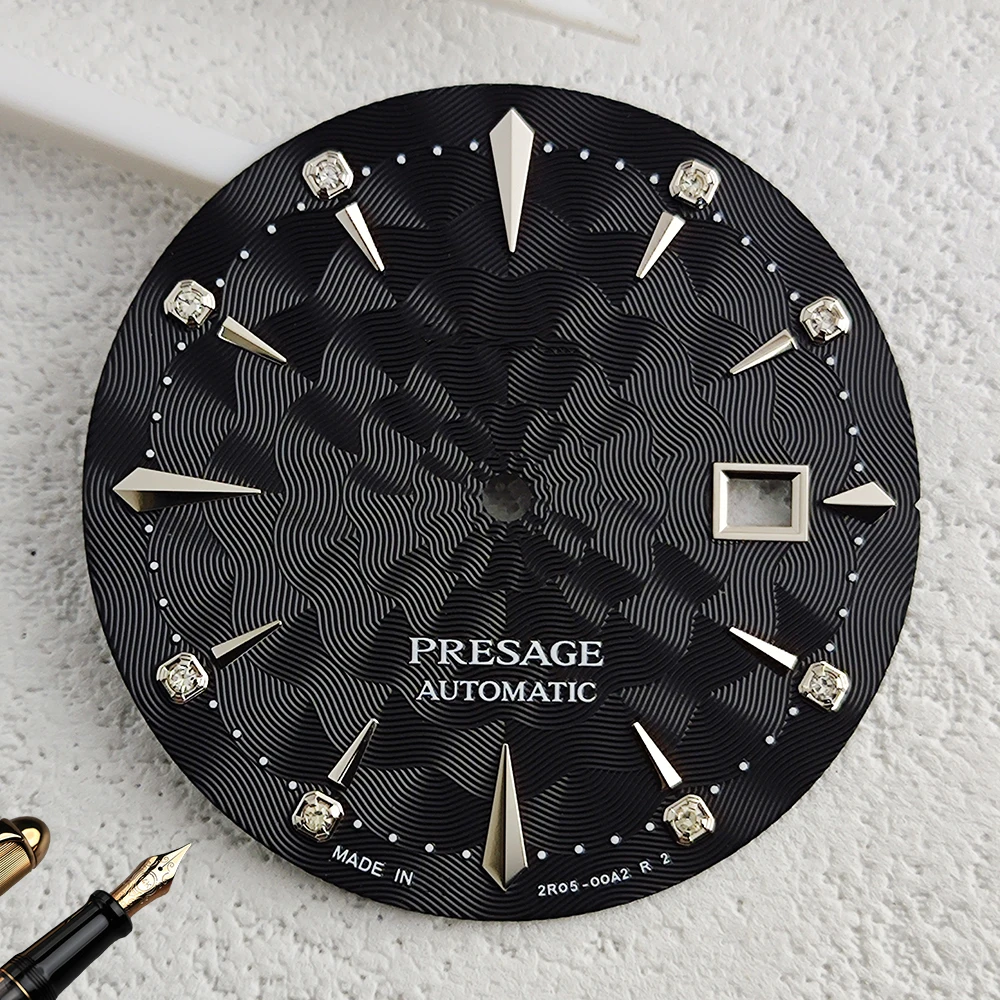 NH35 wijzerplaat S-logo wijzerplaat cocktail wijzerplaat 29 mm gemodificeerd horlogeaccessoire, compatibel met NH35 NH36 wijzerplaat met automatisch uurwerk