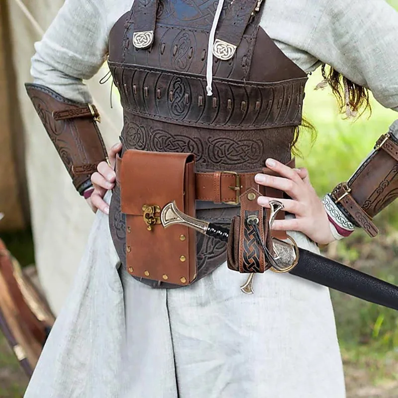 Renaissance Ritter Niet Gürtel Beutel Münz geldbörse Set mittelalter lichen Wikinger Vintage Kostüm Halloween Accessoires Hüft tasche Larp Cosplay