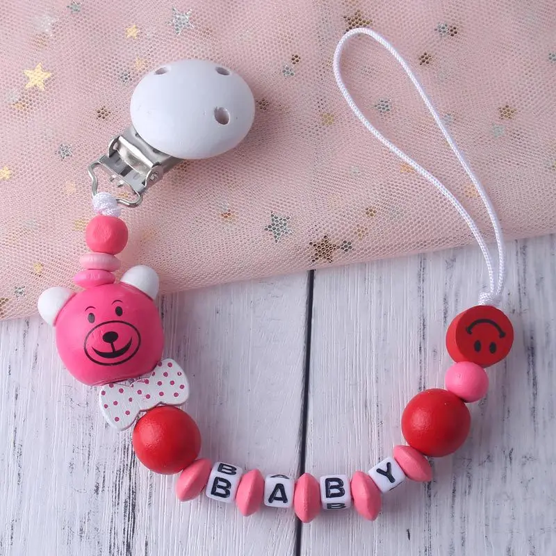 Handmade Personalized Name Pacifier Clips Nipple Holders Silicone Pendant BPA Free Customize Teat Cord Dummy Chain Shower Gift