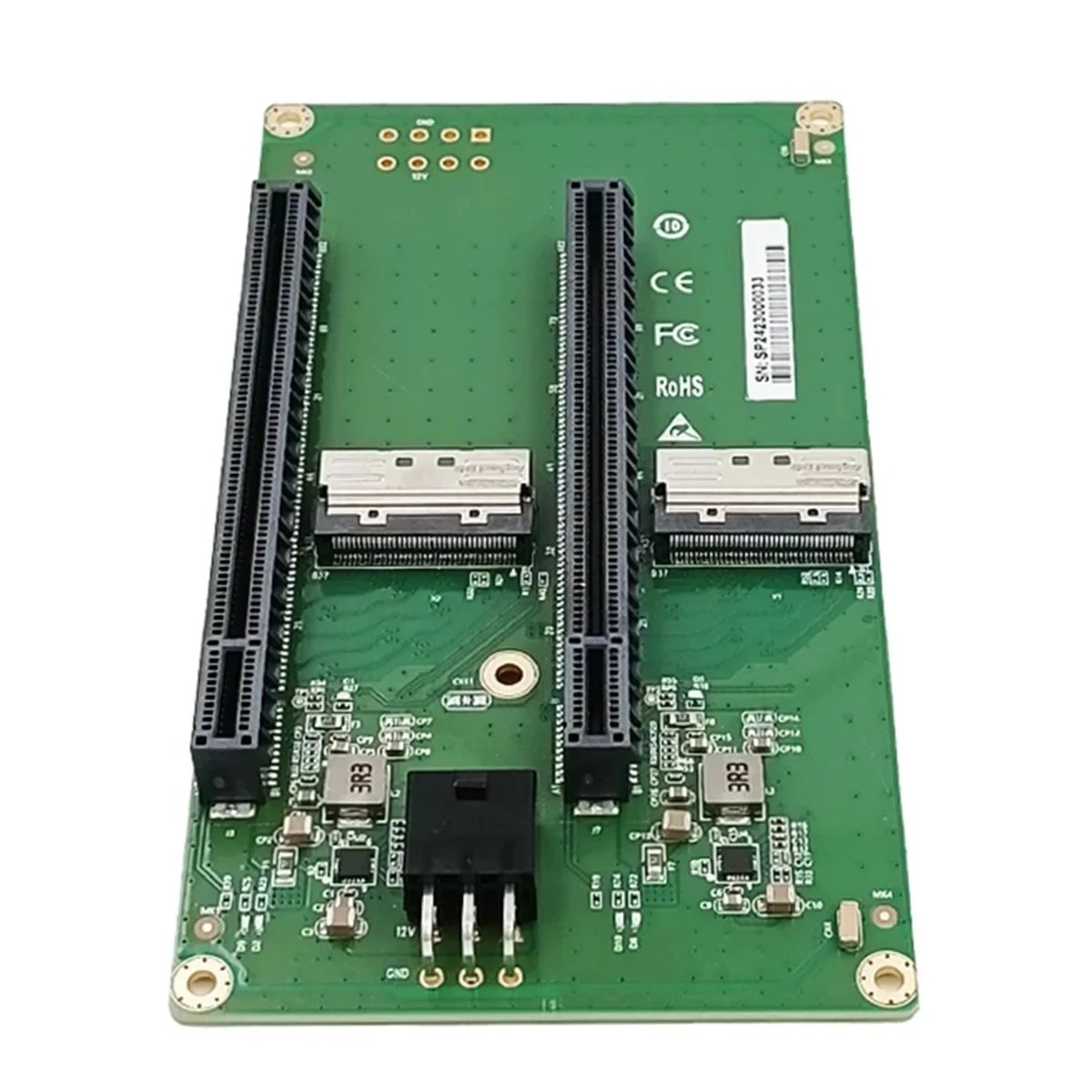 CHFL Dual MCIO 8I a 2x PCIe5.0 X16 Slot Riser Card com ATX 2x3 Pin GPU Power Connector