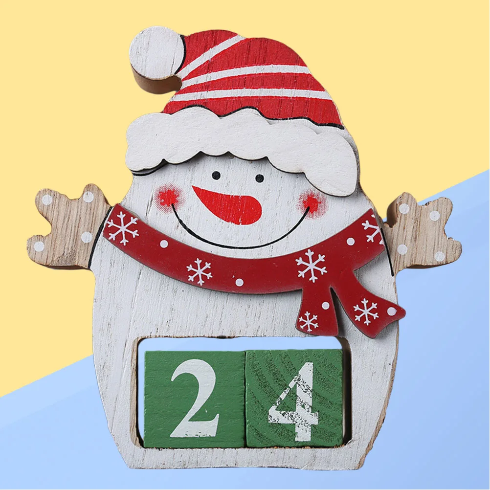 

Stylish Wooden Christmas Perpetual Calendar Reusable Desktop Decor No Year Printed Rustic Finish Retro Feel Long Lasting