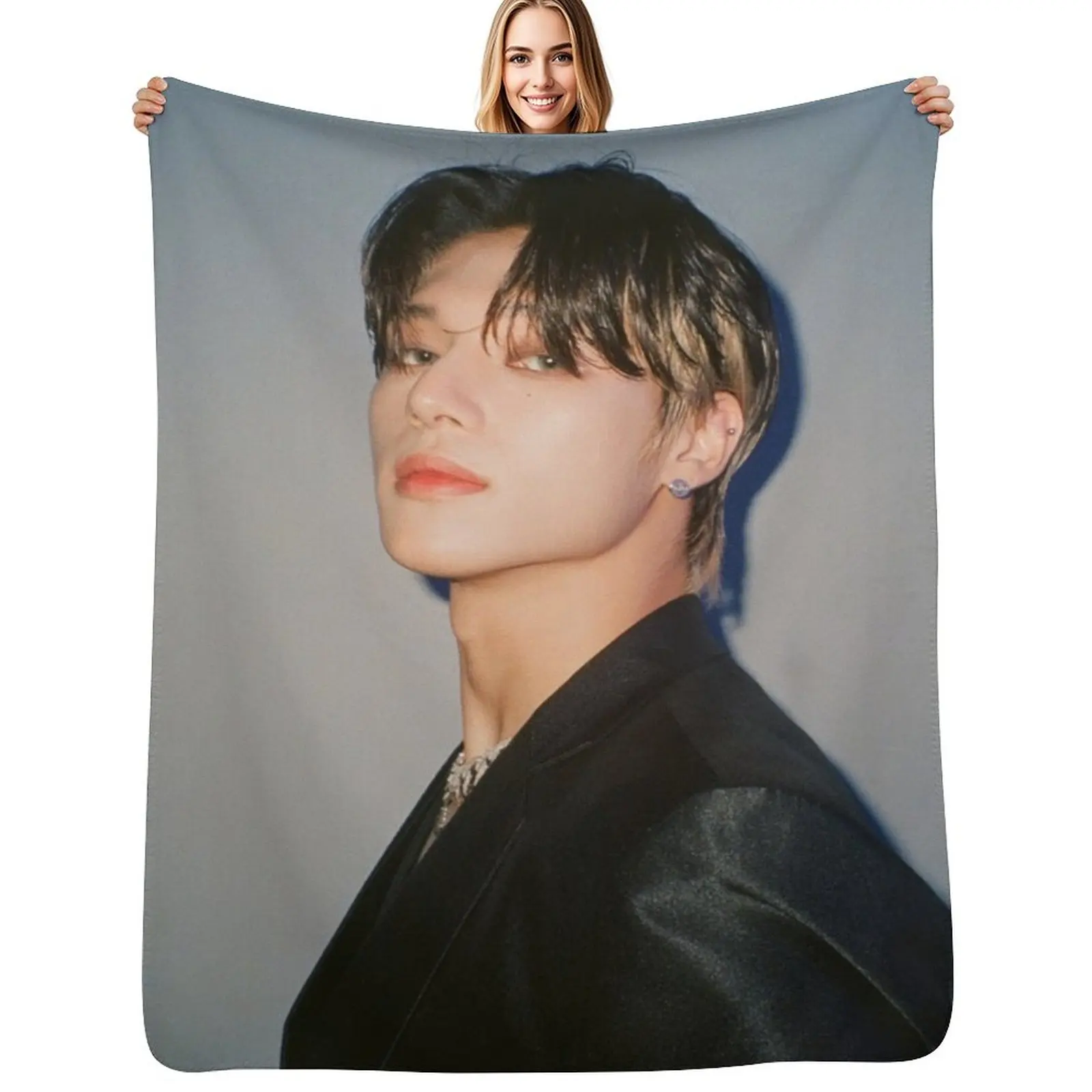 ATEEZ Wooyoung Throw Blanket Thin Soft Blanket for Summer Night Sleeping