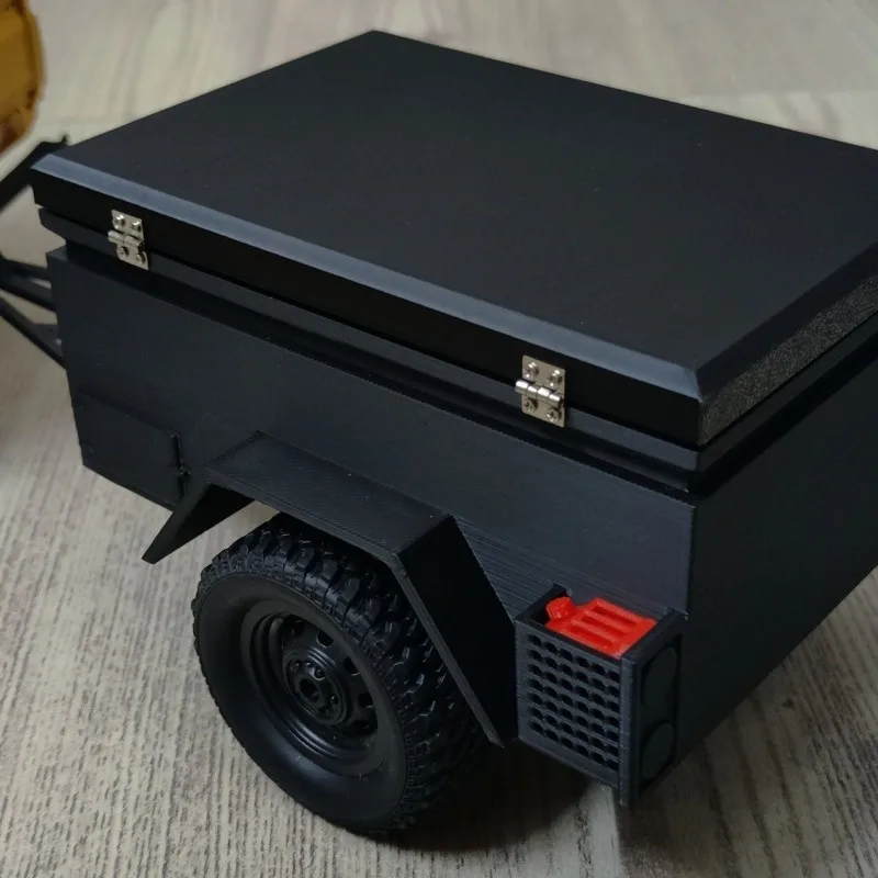 MN82 RC Trailer for 1/12 Meng Niu Off-Road Crawler with Openable Door & Adjustable Height, Upgrade Parts Accessories for RC Car