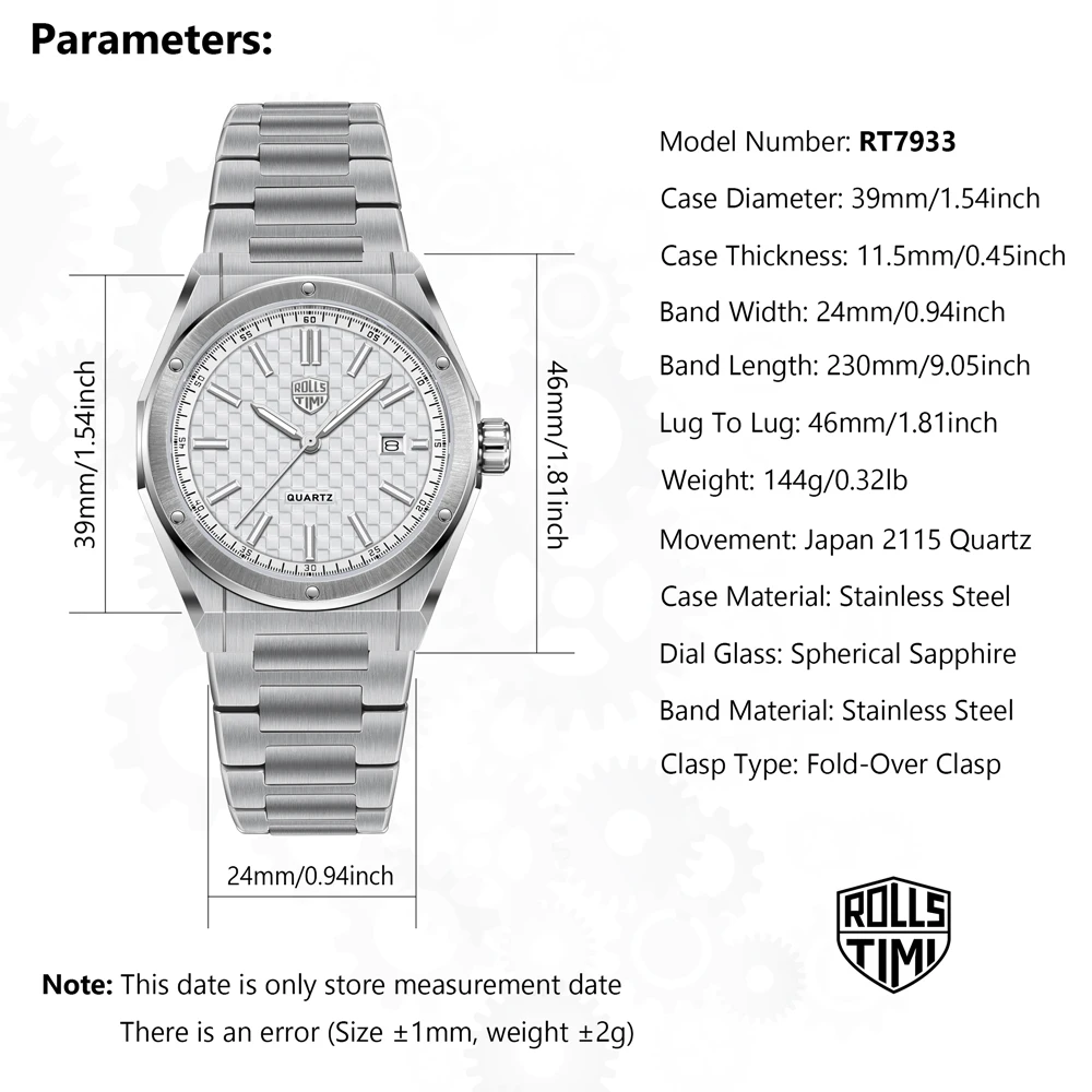 ساعة رجالي 2025 تصميم رولستيمي جديد مهندس منقوشة ساعة للرجال ساعة كوارتز فاخرة الفولاذ المقاوم للصدأ الياقوت الزجاج مقاوم للماء #6