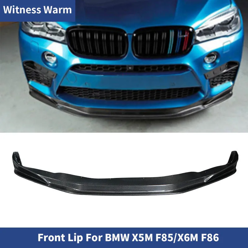 for F85 X5m F86 X6m Carbon Fiber Front Lip Spoiler Carbon Fiber Front Lip Splitter for Bmw F85 X5m F86 X6m