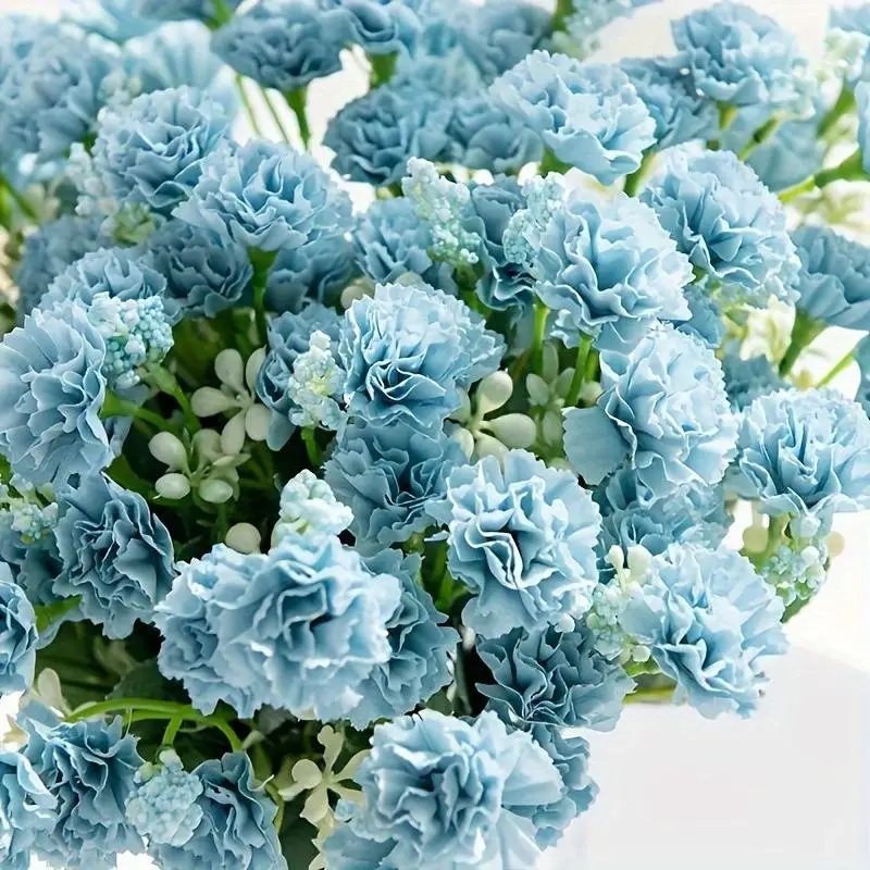Künstlicher Nelkenblumenstrauß, leuchtend mehrfarbig, lichtbeständig, Kunstblume für Heim-, Hochzeits-, Garten- und Außendekoration – Detail 3