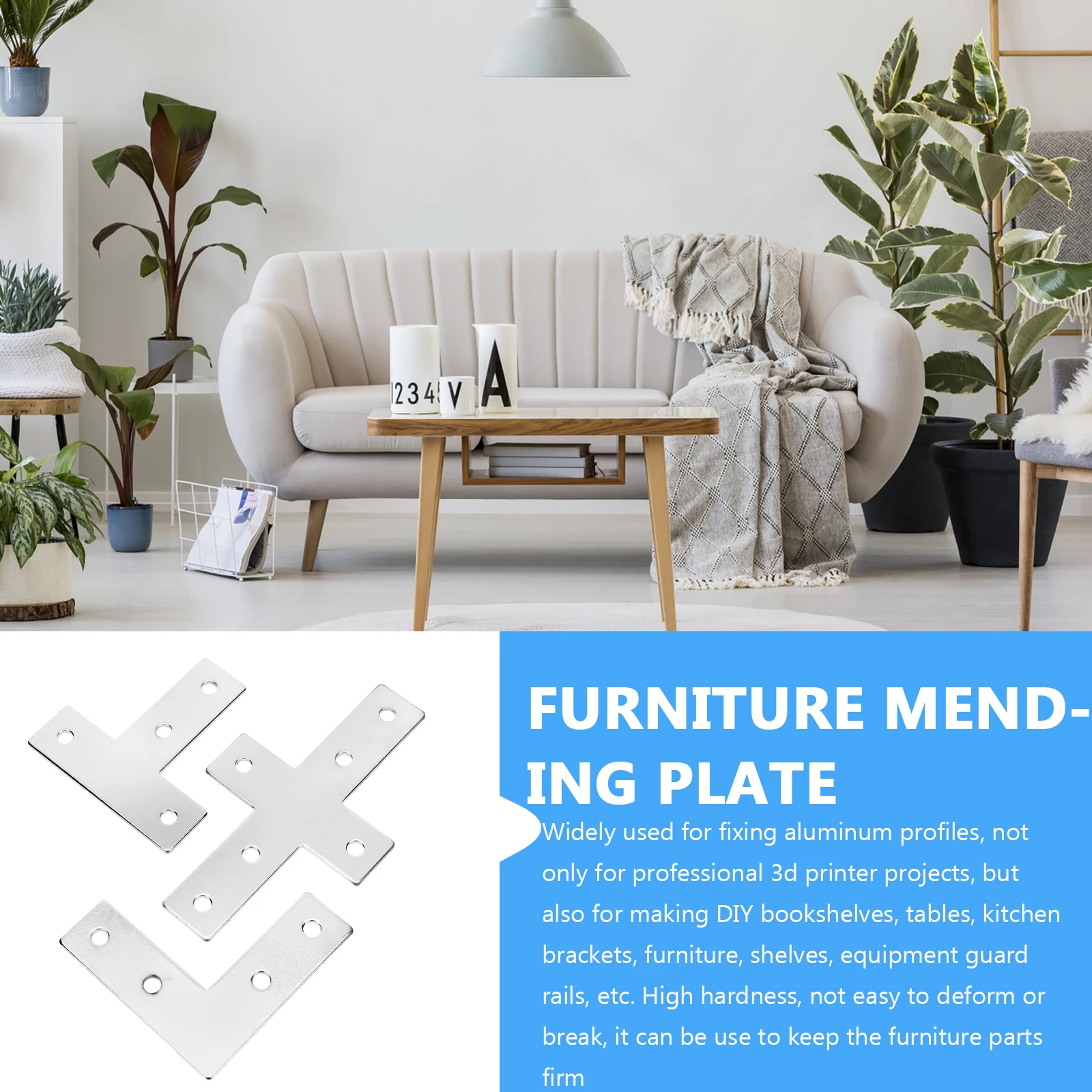 

1 Set Aluminum Corner Brackets L Shape T Shape Cross Mending Plates High Strength Fixing Connectors For Furniture Wood Shelves