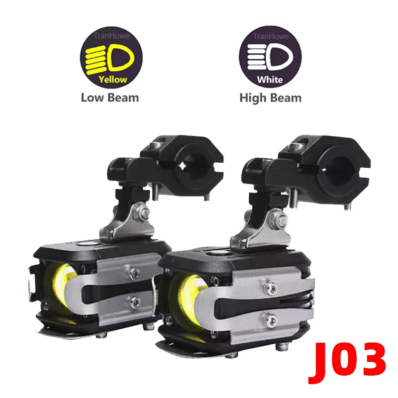 J01/J03 Draadloze Schakelaar Motorfiets Voorste Extra Spotlight 7200 Lumen Elektrisch Voertuig LED Lampjes Verre en Nabij Licht Tangent
