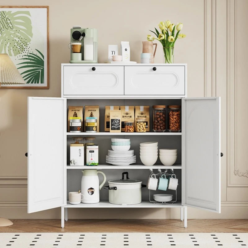 Wrought iron side cabinet, locker, household iron sheet living room, tea cabinet, kitchen locker, steel balcony door cabinet