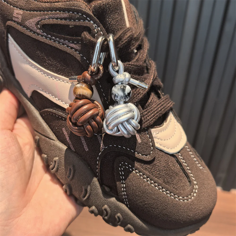 INS Style Woven Leather Volleyball Shoe Flower - High-end Removable Buckle DIY Decoration Accessories
