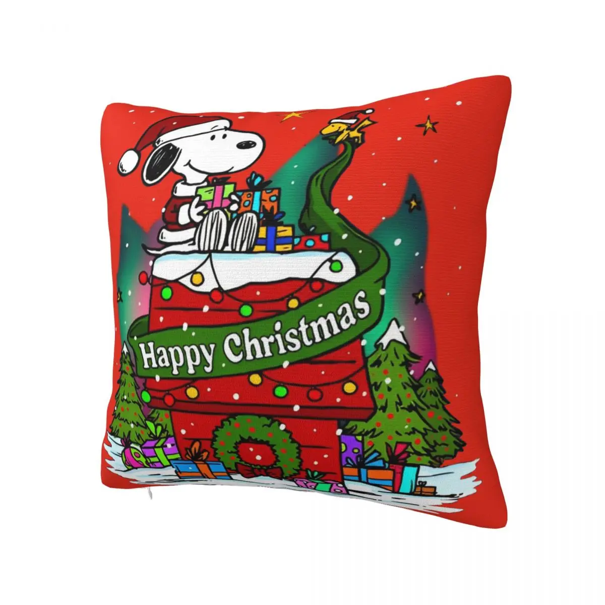 Christmas Snoopy Cartoon Pillow Cover Woodstock Peanuts Charlie Brown Pillow Case For Home Decoration Cushion Cover Pillowcases