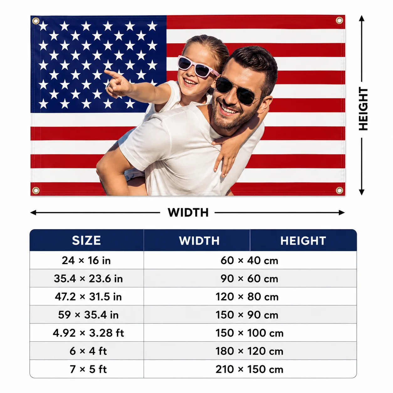 1PC Personalized Flag Banner Custom American Flag with Photo Funny Poster for Bedroom Dorm Party Decoration
