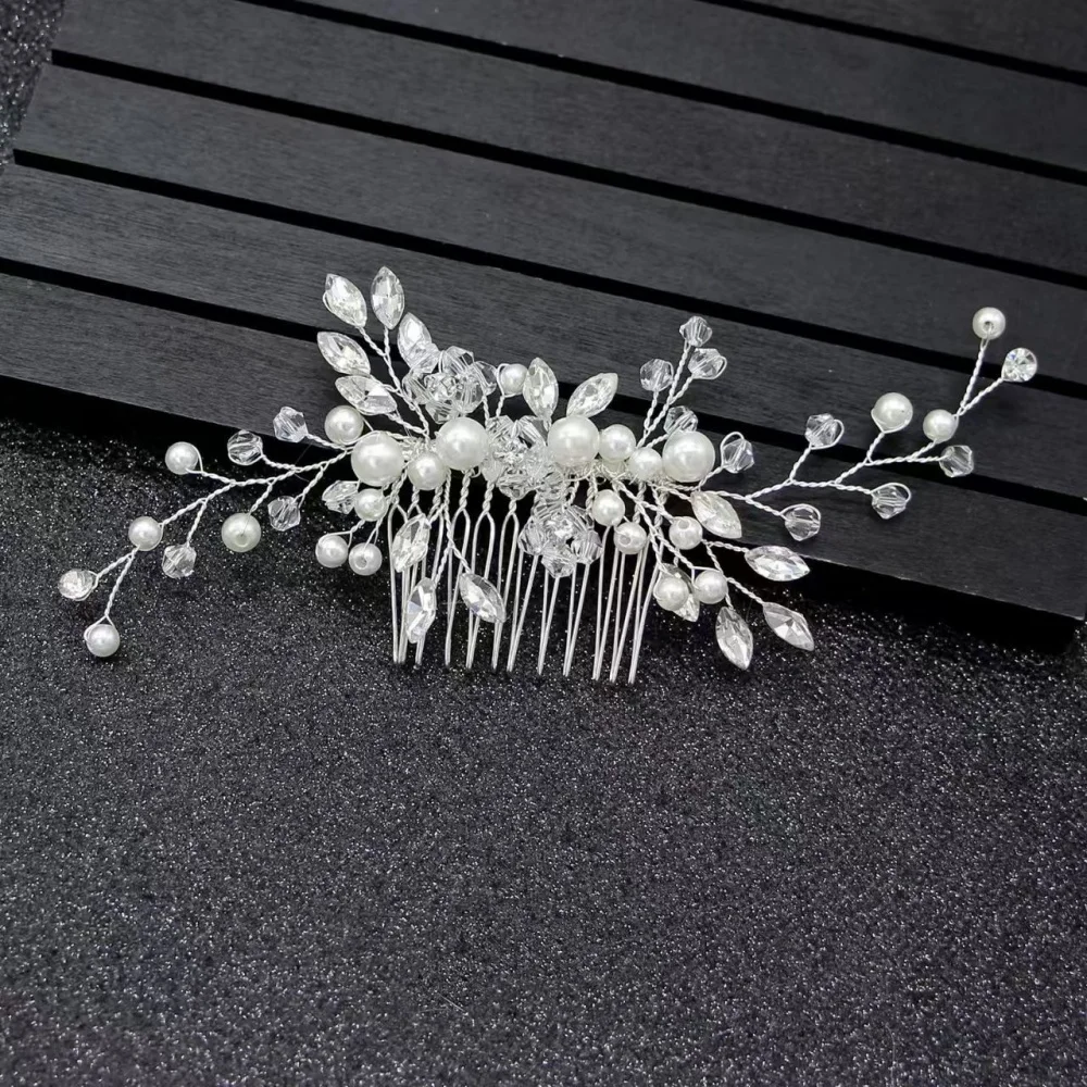 1pc White Pearl Branch Hair Comb, Forest-style Fresh Design, Suitable for Wedding Gowns, Photo Shoots, and Daily Elegant Updos