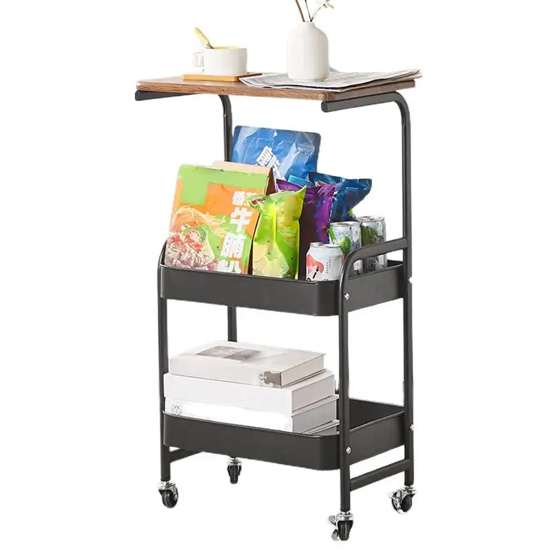 

Rolling Cart With Wheels 360 Smooth Rolling Standing Utility Rack Multi-Tier Storage Shelf Large Capacity Standing Shelf Units