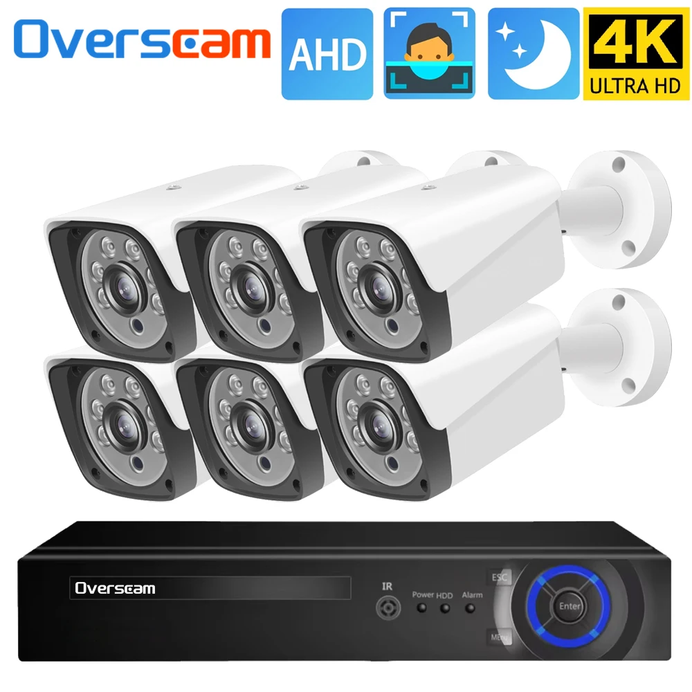 

HD 4K 8MP AHD Camera System Set IR Night Vision H.265 Human Detection CCTV 8CH 6 In 1AHD DVR Video Surveillance Xmeye System