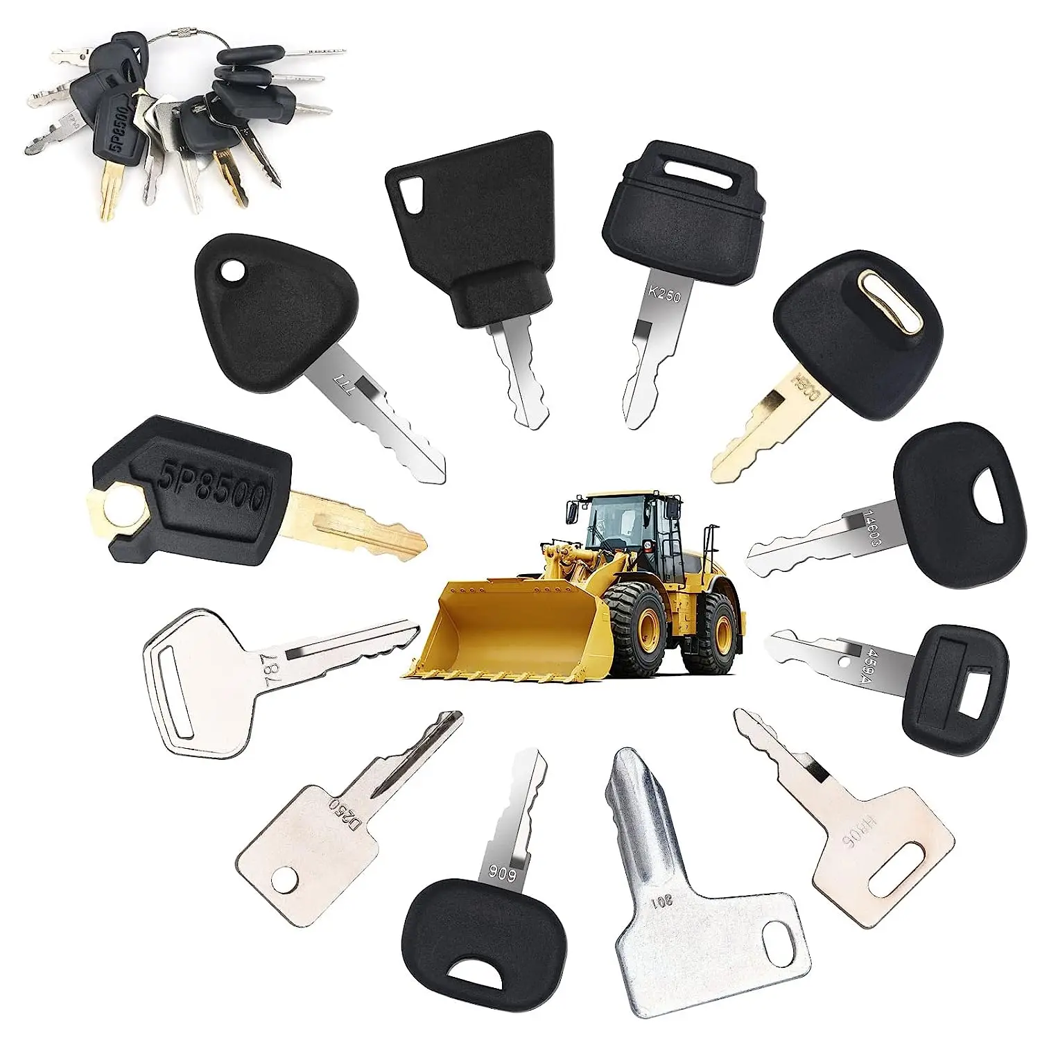 2024 12Pcs Replacement Ignition Key Set, Car Master Key Ignition Start Key For Tractors Universal Ignition Switch Spare Keys