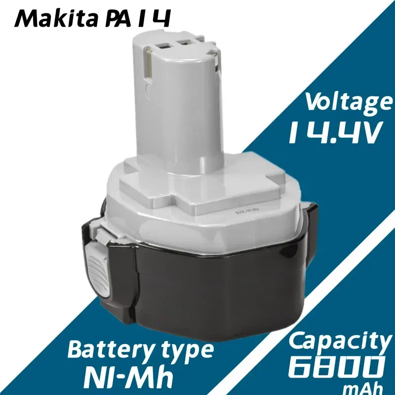 100%6,8 Ah Ersatz für Makita PA14 14,4 V Batterie, ni-mh Akku für 14,4 v Makita 1420 1422 1433 1434 1435 1435F 192699-A