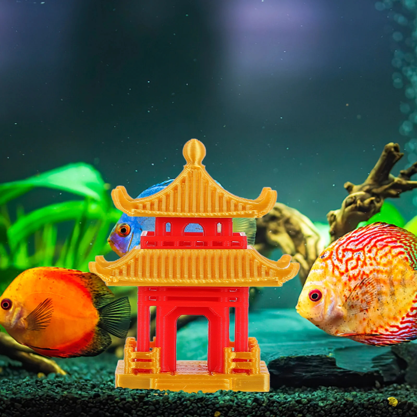 

Mini Pavilion Classic Chinese Style Micro Landscape Bonsai Fish Tank Aquarium Garden Desktop Decoration Ornament