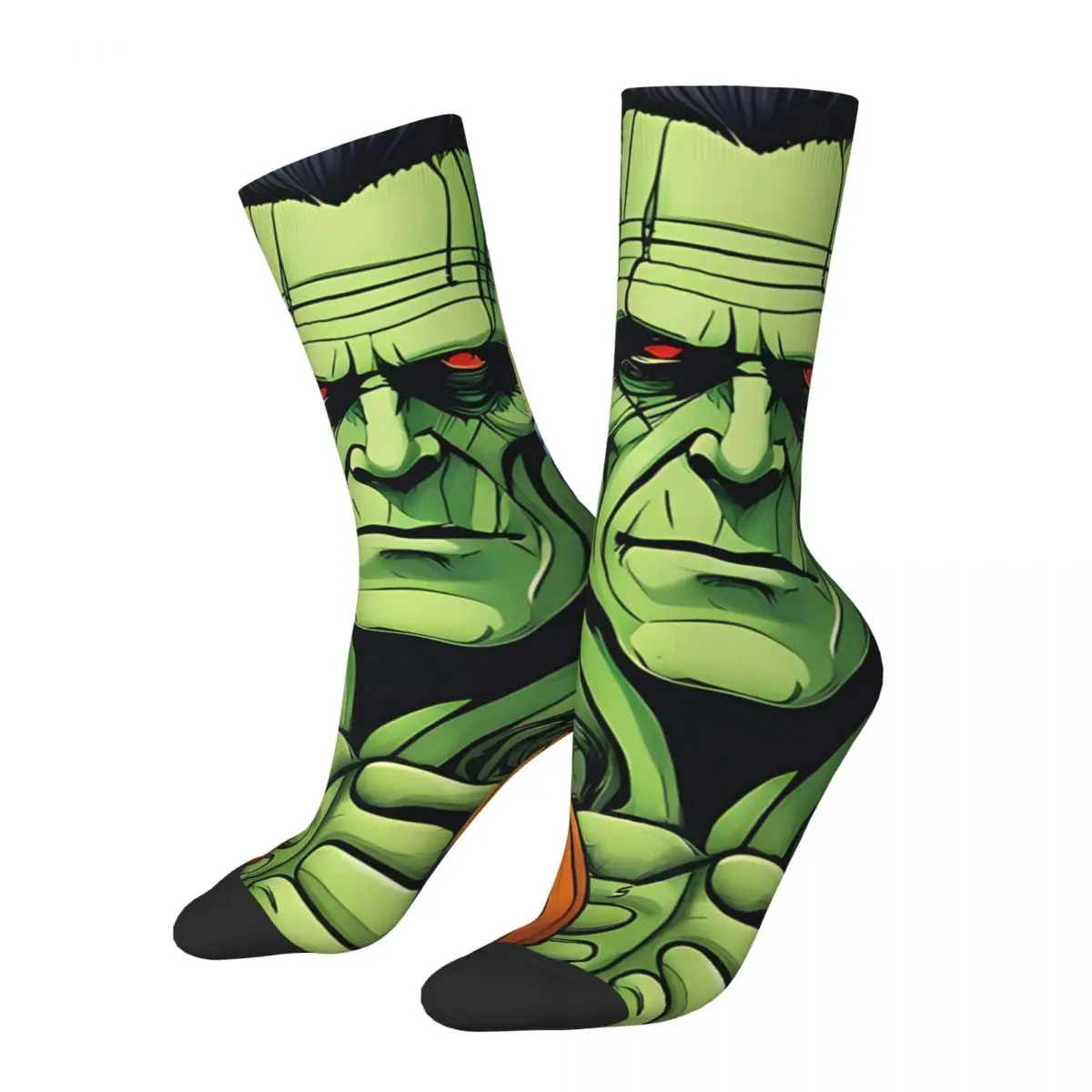 

Vintage Celebrates Halloween Men's Socks Frankenstein Horror Film Unisex Novelty Pattern Printed Crazy Crew Sock Gift