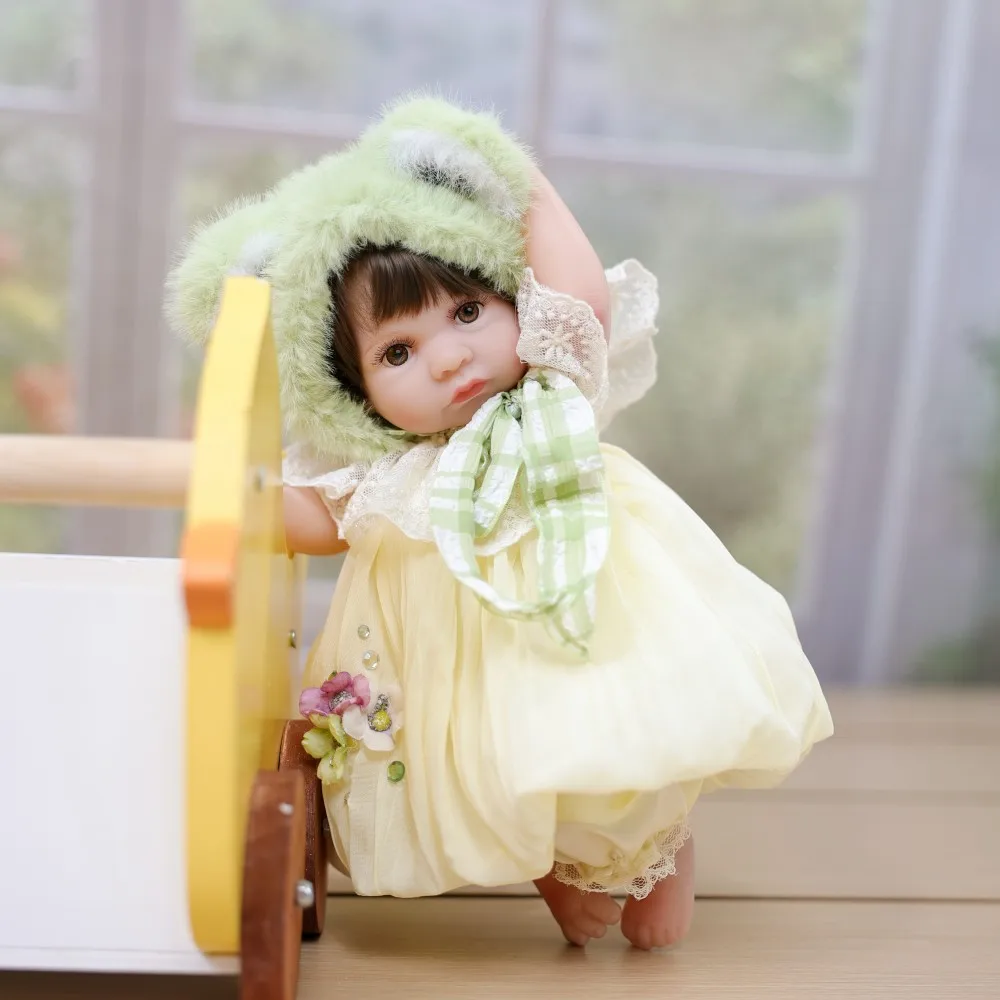 Cloveray 12inch Original Full Body Vinyl Realistic Vinyl Doll Soft Green Frog Vinyl Doll Handmade High Quality Toy Kid Xmas Gift