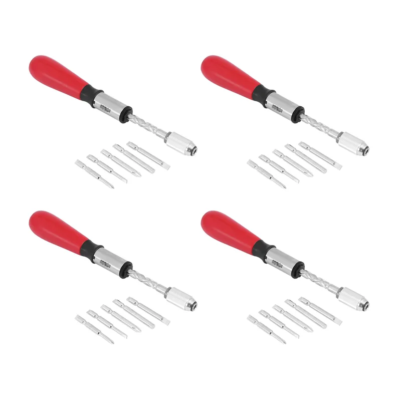 

ABVG-4 Set 260MM Spiral Screw Driver Hand Pressing Ratchet Screwdriver With Slotted And Phillips Screwdriver Bits