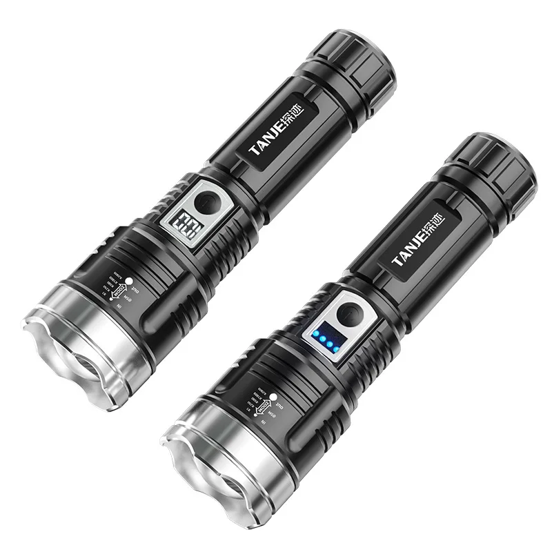 New Outdoor Super Bright Flashlight Strong Light Long Range Type C Fast Charging Ultra Long Battery Life Home Xenon Torch
