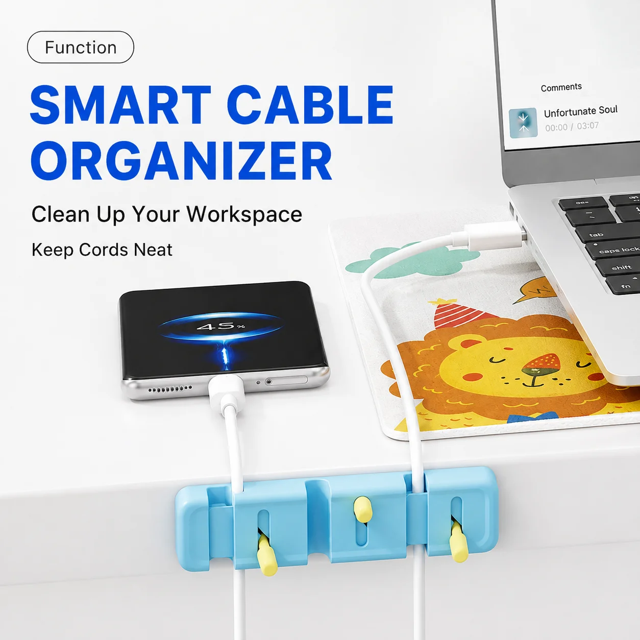 Organizer Kabel 3-Slot untuk M - Desk Cable Clip ulasan dan harga