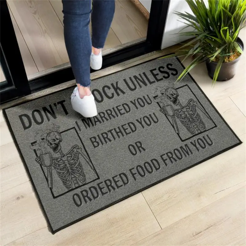 Indoor Kitchen Mat Water Proof Festive Floor Carpet Energetic High-quality Entrance Rugs Halloween Leather Floor Mat Can Be Cut