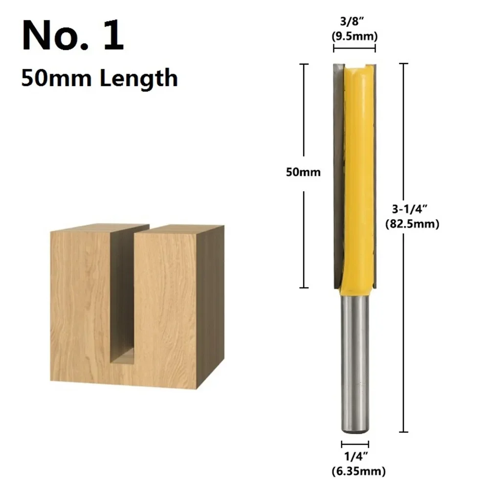 1pc 1/4 Shank Shank (6.35mm) Shank Straight Router Bit Flush Triming Bit for Carpentry Standard Milling Cutter