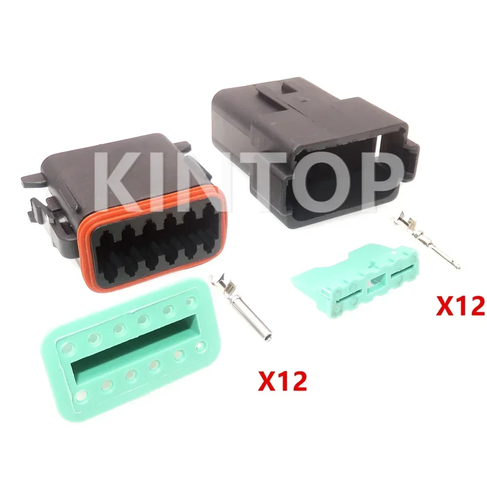 1 Set 12 Pins AC Assembly Automobile Wire Cable Plug Auto Large Current Sealed Adapter DT04-12P DT04-12S Car Connector Assembly