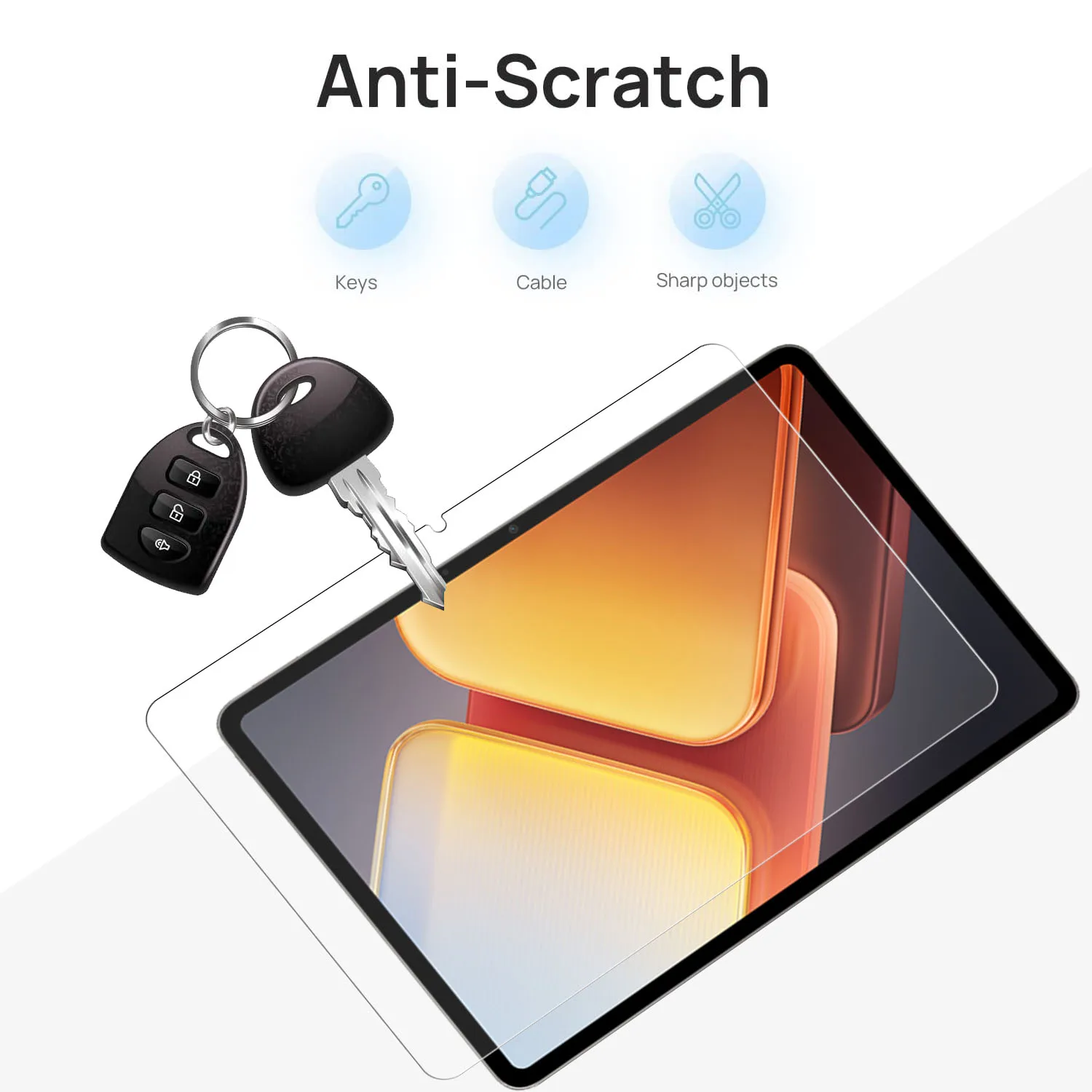 2 Pieces Oil Coating Scratch Proof Ultra Clear Screen Protector Tempered Glass For Vivo IQOO Pad 2 12.1-inch Screen Film