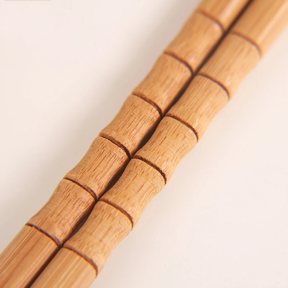 

10 Pairs Bamboo Chopsticks Reusable Premium Wood Anticorrosive Mouldproof Smooth Surface Food Grade Paint Easy Clean Simple