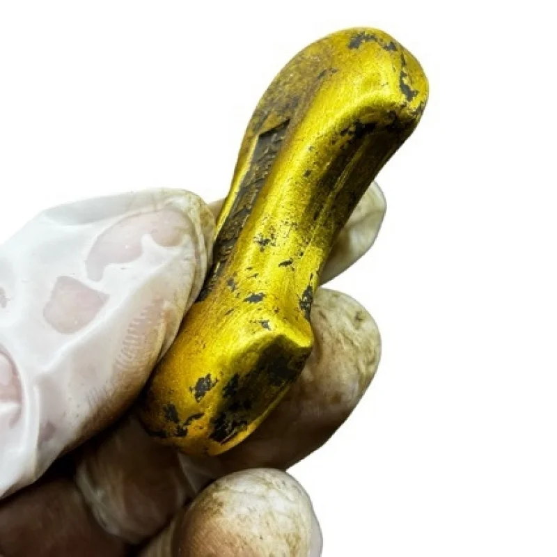 Solid cast brass bar, gold ingot made during Zhenguan Era of the Tang Dynasty, home decoration
