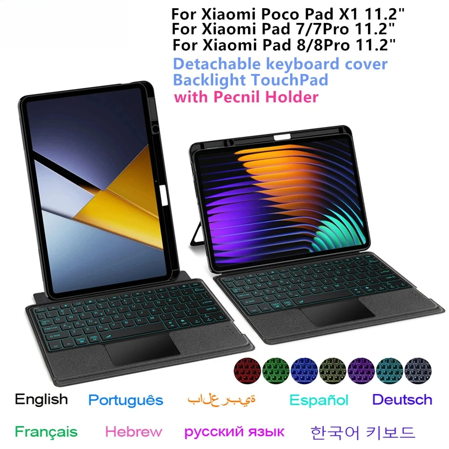 TouchPad Keyboard For Xiaomi Poco Pad X1 2025 Case for XiaoMi Pad 7 8 Mipad 7 8 Pro 11.2