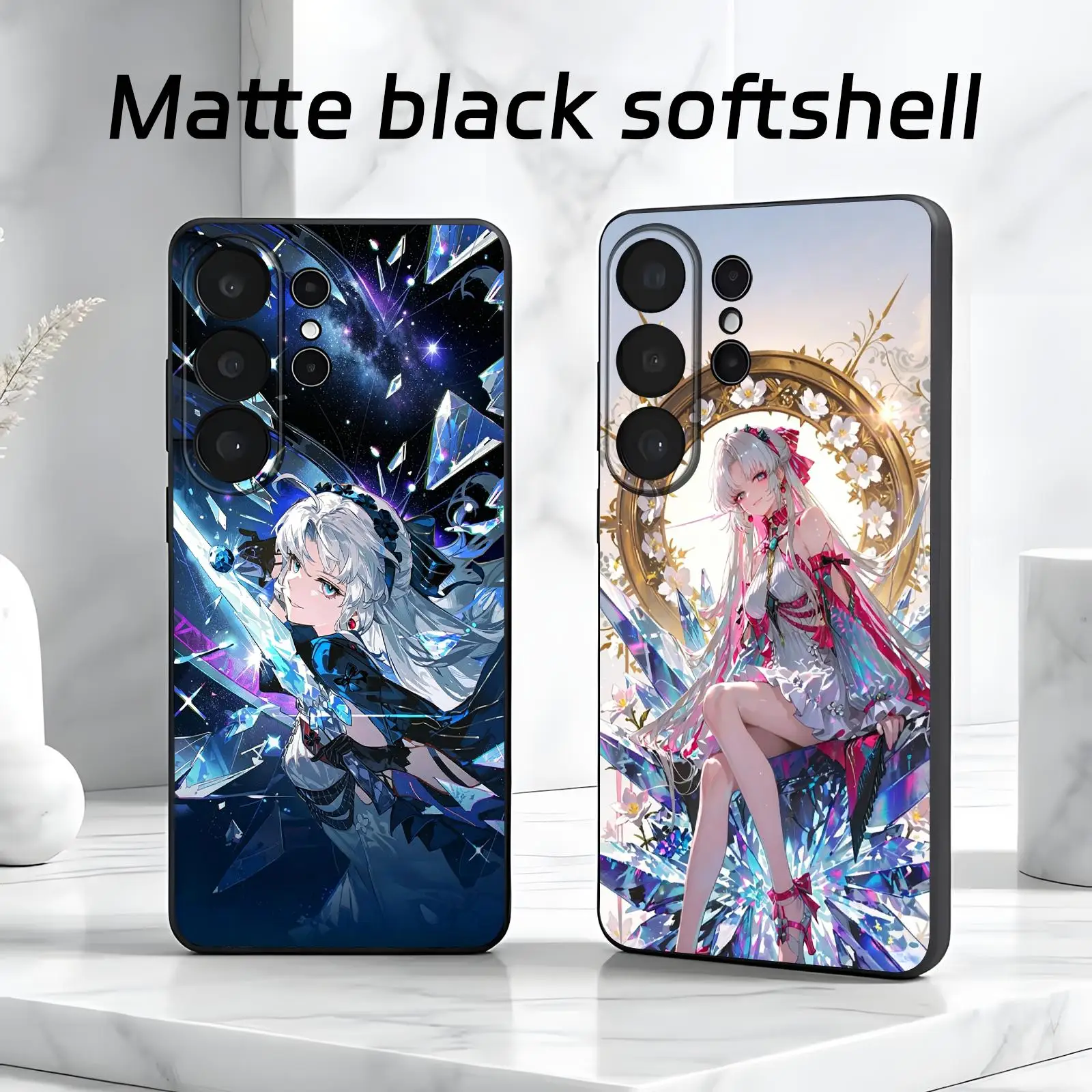 Wuthering Waves CARLOTTA Phone Case For Samsung S26 S25 S24 S23 S22 S21 S20 Ultra Note20 Soft black Shockproof Cover
