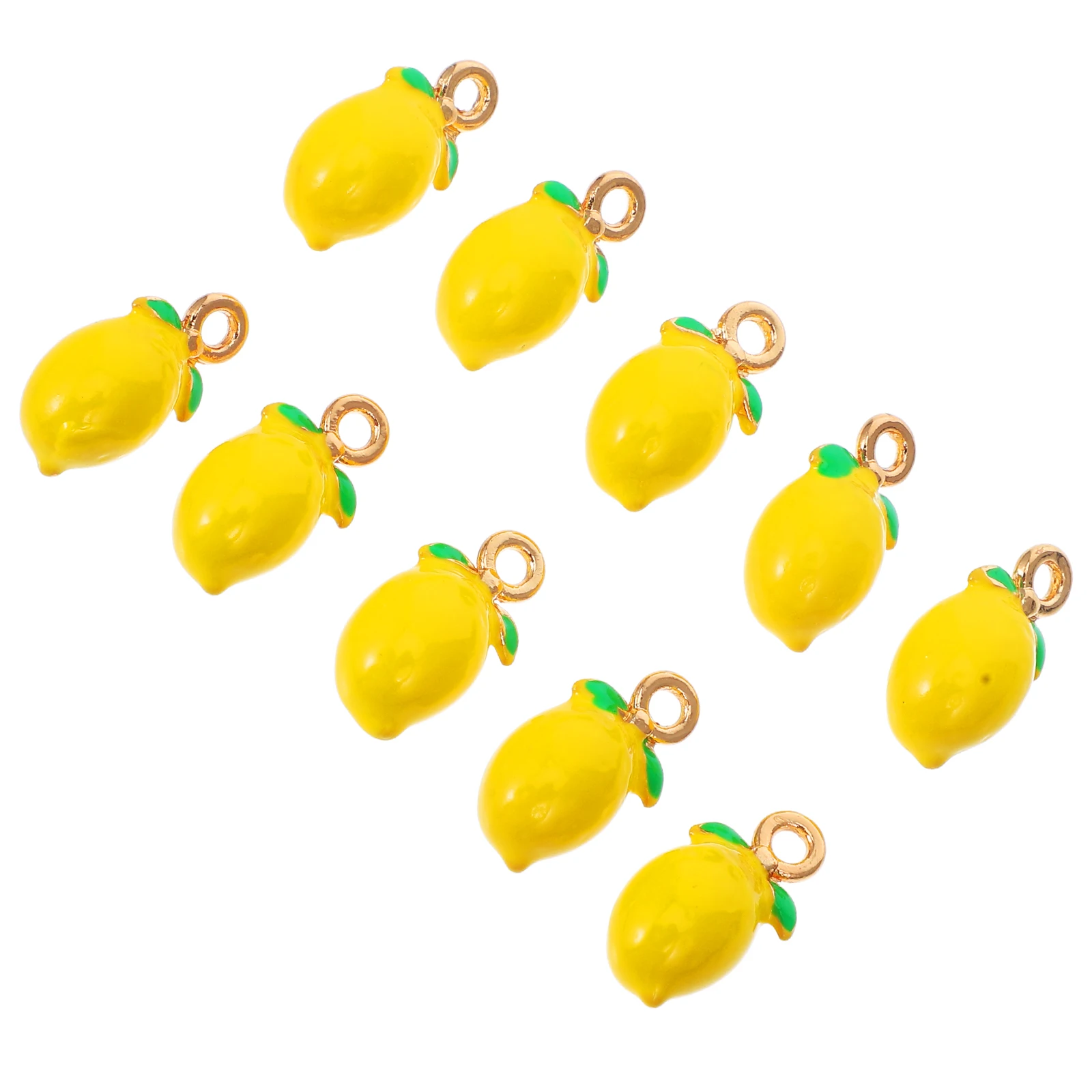 

Lemon Pendant Cute Fruit Charms Jewelry Making Alloy Decorative Lemons Realistic Design Vibrant Necklace Pendant DIY Hanging