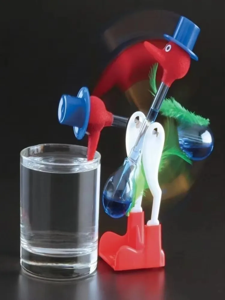 Classic Drinking Bird Heat Expansion Physics Science Toy Vintage Bobbing Lucky Bird Desk Decor Educational Prank Gift For