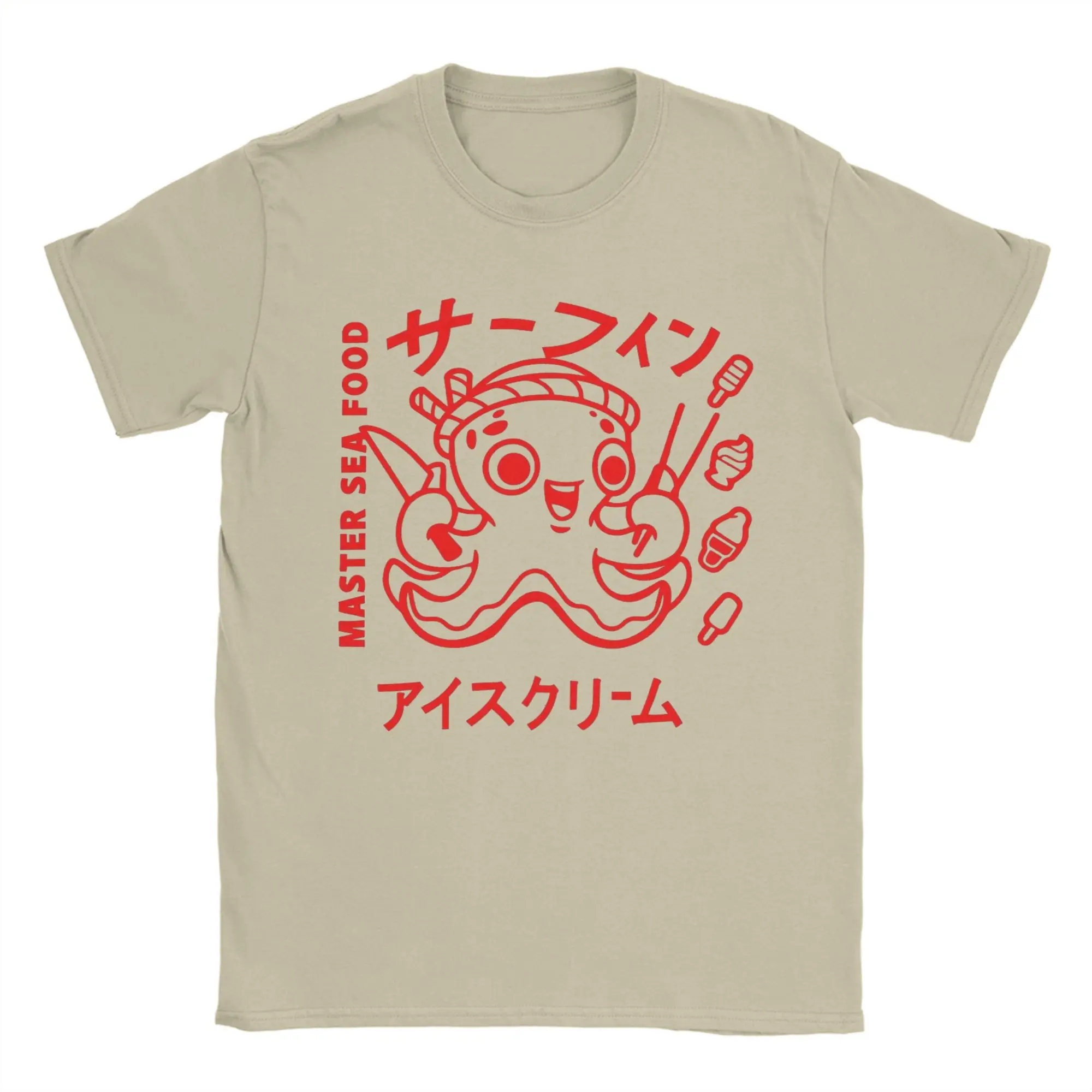 

Мужские милые футболки с японским осьминогом такояки, топы из 100% хлопка, потрясающие футболки с короткими рукавами и круглым воротником, подарок на день рождения, футболка