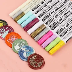 Pen Printing Art Pen Graffiti Marker Craft Pen Color Paint Pen Gold Painted Head Marker Pen DIY Card Wax Lacquer for Seals SB022