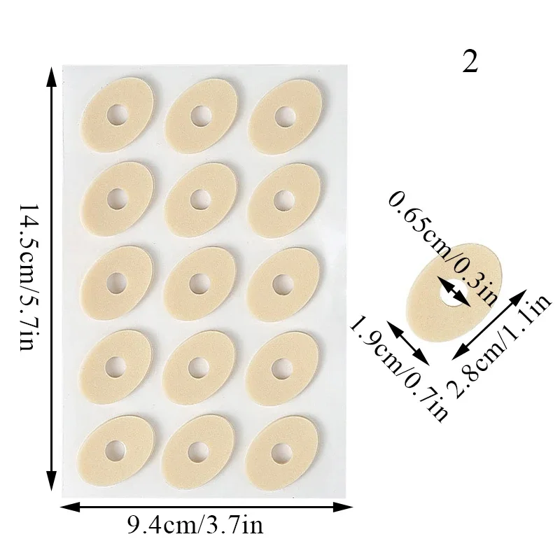 15 قطعة/ورقة الكالس وسائد الأحذية كعب وسادة رغوة جولة تو القدم الذرة الورم حماة منصات الطبية الجص القدم إزالة الذرة
