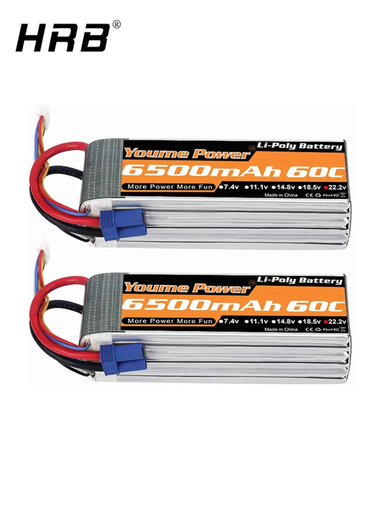 Youme 6S 22.2V 6500mah 5200mah RC Lipo Batterij 22.2V XT60 XT90 EC5 RC Vliegtuig Helikopters auto Boot Vrachtwagen Onderdelen - afbeelding 2