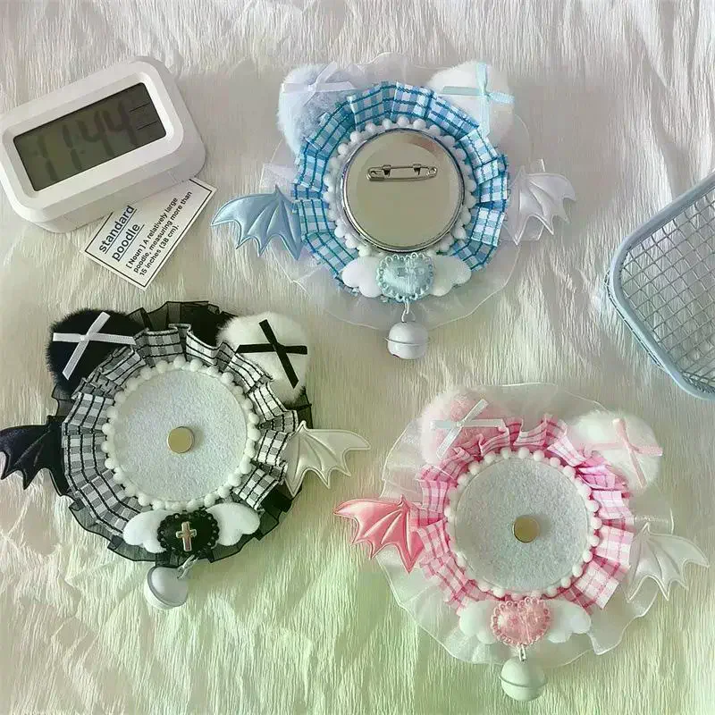 Handcrafted Lace Anime Badge Holder Badge Base Itabag Pins Photo Display Bracket Ribbon Decoration For Ita Bag Ornament DIY