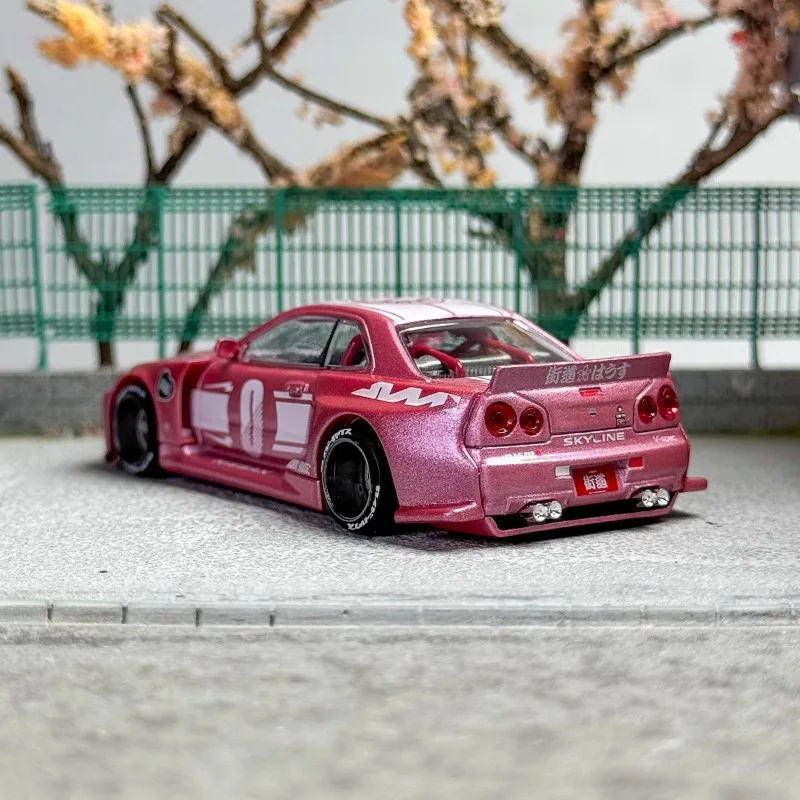 Kaido Housexminigt 1/64 Nissan Skyline GT-R (R34) Kaido Racefabriek V1 Gelegeerd Speelgoed Motorvoertuig Diecast Metalen Model Cadeau