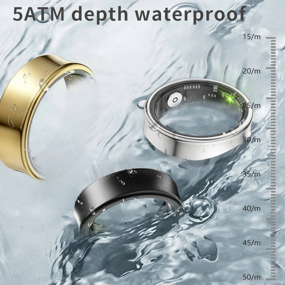 For Samsung Galaxy Smart Ring Men Blood Oxygen Sleep Monitoring GPS Motion Track IP68&5ATM Waterproof Smartring For Android IOS