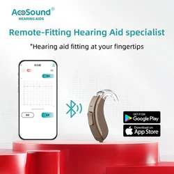 Acosound 64-channel Bluetooth hearing aid, audiogram programmable, high power, for moderate to severe hearing loss and deafness