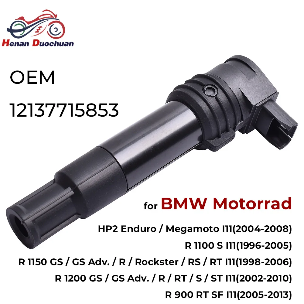 Ignition Coil For BMW R1100S R1150GS RT RS R1200GS ST HP2 Enduro Megamoto (1996-2013) Replace 12137715853 Motorcycle Spark Plug